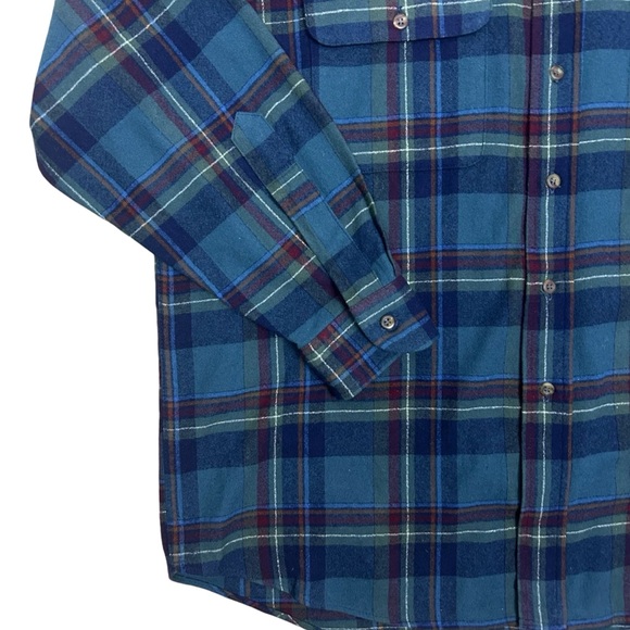 VTG Pendleton Mens Shirt XL Flannel Plaid Virgin Wool Pockets Cabincore Grunge - Picture 15 of 16